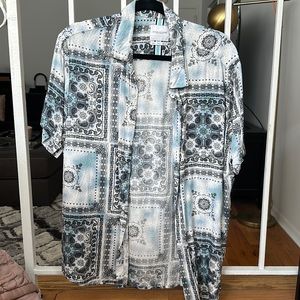 Tie dye button down summer shirt